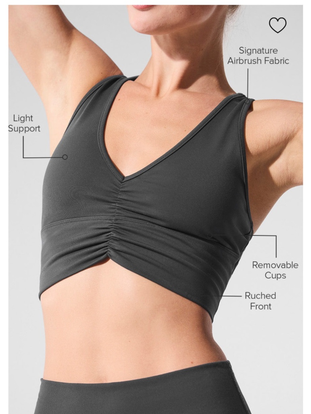 ALO Yoga Wild Things Bra in Darl Gray